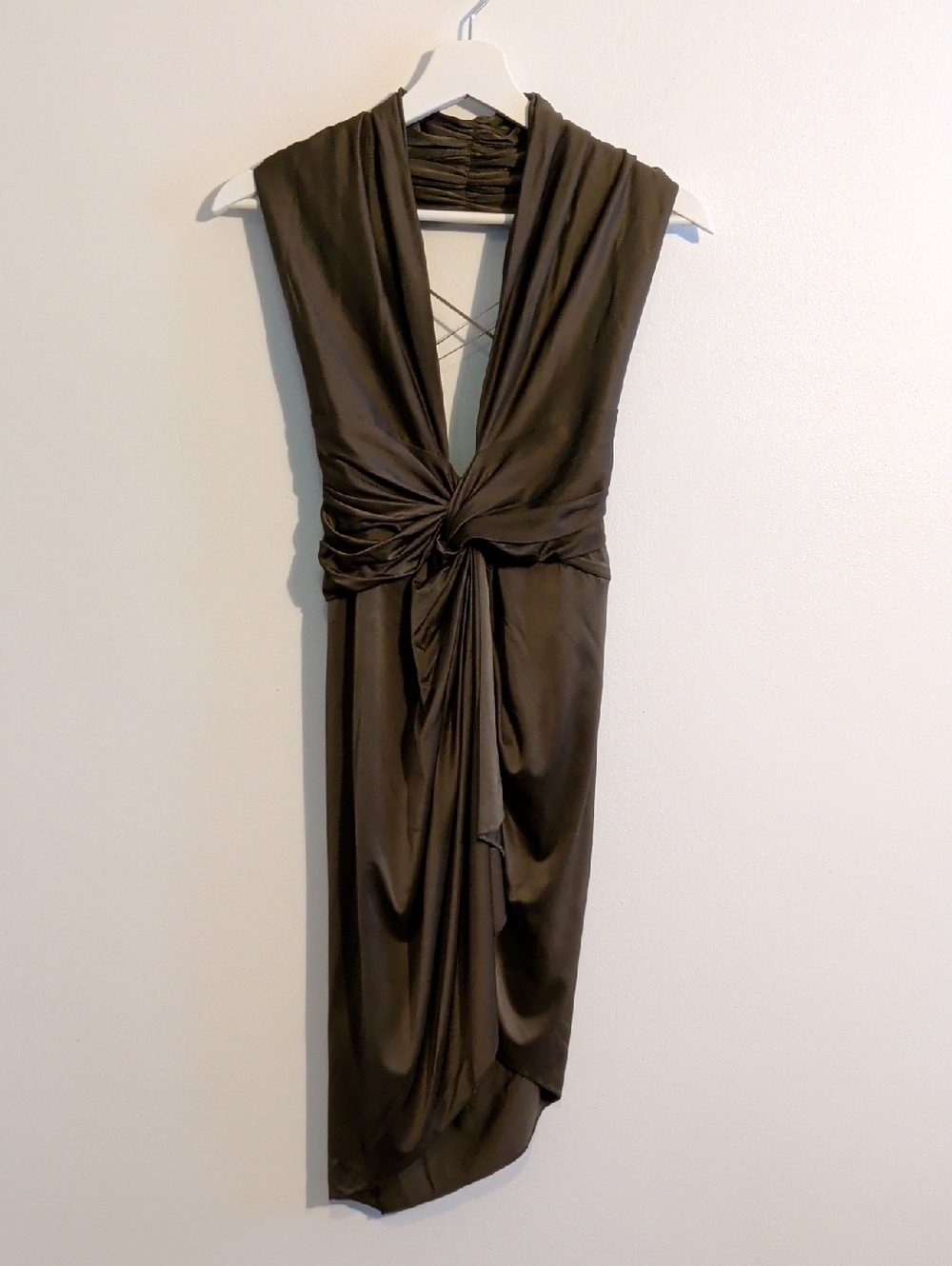 ALEXANDRE VAUTHIER halter plunging v-neck mini dress - size 40